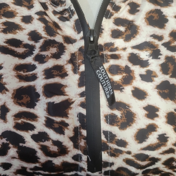Southern Couture quarter zip wind breaker pullover leopard print size small - Picture 13 of 15